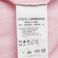 مملوكة مسبقًا Dolce & Gabbana Pink Knit V-Neck Jumper L