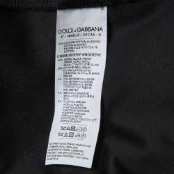 Pre Owned Dolce & Gabbana Black Cotton Embroidered Logo T-Shirt XL