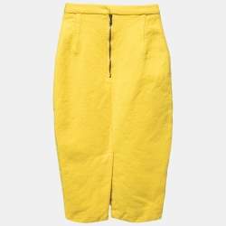 Dolce & Gabbana Yellow Wool Pencil Skirt S