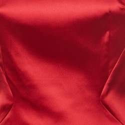 Pre Owned D&G Red Satin Sleeveless Sheath Dress M