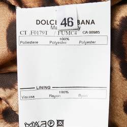 Dolce & Gabbana Black Synthetic Double-Breasted Belted Coat L