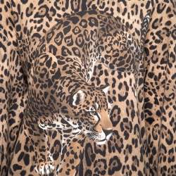 Pre Owned Dolce & Gabbana Brown Leopard Print Cotton Sweatshirt S
