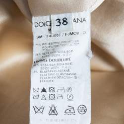 Pre Owned Dolce & Gabbana Gold Floral Jacquard Lace Trimmed Mini Skirt S