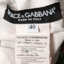 Pre Owned Dolce & Gabbana Red Floral Printed Cotton Sleeveless Mini Dress S