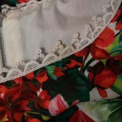 Pre Owned Dolce & Gabbana Red Floral Printed Cotton Sleeveless Mini Dress S