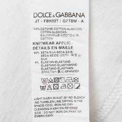 Pre Owned Dolce & Gabbana White Cotton Logo Print T-Shirt XS
