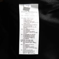 Pre Owned Dolce & Gabbana Black Tweed Fringed Mid-Length Dress M