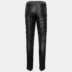 Pre Owned Dolce & Gabbana Black Cotton Blend Tapered Leg Pans M