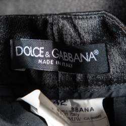 Pre Owned Dolce & Gabbana Black Cotton Blend Tapered Leg Pans M