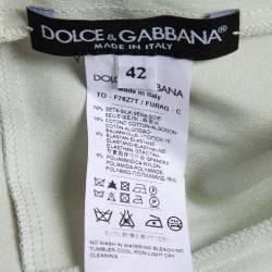Pre Owned Dolce & Gabbana Green Silk Lace Trimmed Camisole Top M