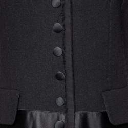 Dolce & Gabbana Black Wool & Silk Button Front Jacket M