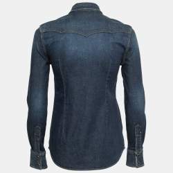 مملوكة مسبقًا Dolce & Gabbana Blue Denim Western Shirt XS