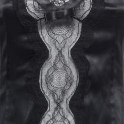 Pre Owned Dolce & Gabbana Black Satin & Lace Trimmed Camisole M