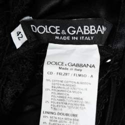 Pre Owned Dolce & Gabbana Black Floral Lace Overlay Tiered Gown M