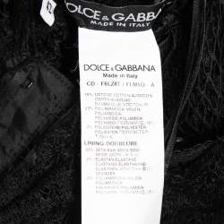 Pre Owned Dolce & Gabbana Black Floral Lace Overlay Tiered Gown M