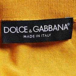 Pre Owned Dolce & Gabbana Yellow Cotton Knit Button Front Cardigan S