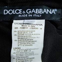 Pre Owned Dolce & Gabbana Blue Animal Printed Silk Bow Detail Strapless Maxi Dress L