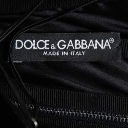 Pre Owned Dolce & Gabbana Black Velvet Corset Detail Strapless Asymmetrical Long Dress S