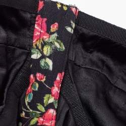 Pre Owned Dolce & Gabbana Black Floral Printed Crepe Corset Top S