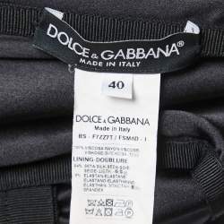 Pre Owned Dolce & Gabbana Black Floral Printed Crepe Corset Top S