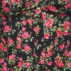 Pre Owned Dolce & Gabbana Black Floral Printed Crepe Corset Top S