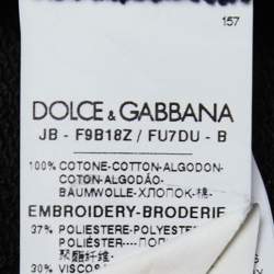Pre Owned Dolce & Gabbana Black P Princess Appliqued Cotton Sweatshirt M
