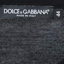 Pre Owned Dolce & Gabbana Black Cotton Patch Detail Crew Neck T-Shirt M