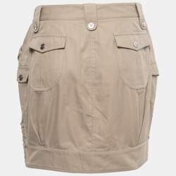 Pre Owned Dolce & Gabbana Beige Cotton Pocket Detail Mini Balloon Skirt S