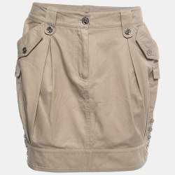 Pre Owned Dolce & Gabbana Beige Cotton Pocket Detail Mini Balloon Skirt S