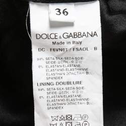 Pre Owned Dolce & Gabbana Black Lemon Printed Silk Ruched Maxi Dress XS