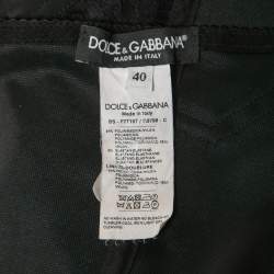 Pre Owned Dolce & Gabbana Black Nylon Sleeveless Cropped Corset Top S