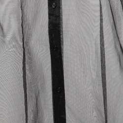Pre Owned Dolce & Gabbana Black Nylon Transparent Full Sleeve Shirt M