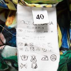 Dolce & Gabbana Blue/Multicolor Printed Silk Jumpsuit S