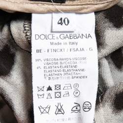 Pre Owned Dolce & Gabbana Brown Animal Print Crepe Shorts S