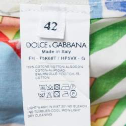 Pre Owned Dolce & Gabbana Multicolor Printed Cotton Knot Shirt M