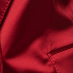 Pre Owned Dolce & Gabbana Red Satin Single Breasted Blazer M