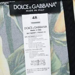 Pre Owned Dolce & Gabbana Black Floral Printed Mesh Midi Skirt L