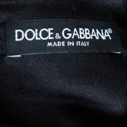 Pre Owned Dolce & Gabbana Black Space Print Crepe Long Sleeve Midi Dress M