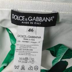 Pre Owned Dolce & Gabbana Green Banana Leaf Print Cotton Maxi Dress L
