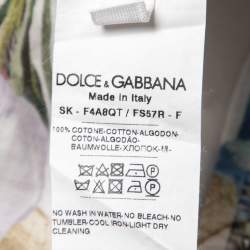 Pre Owned Dolce & Gabbana White Floral Printed Cotton Maxi Dress S