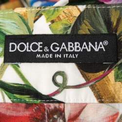 Pre Owned Dolce & Gabbana White Floral Printed Cotton Maxi Dress S