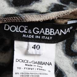 Pre Owned Dolce & Gabbana Brown Animal Printed Crepe Sleeveless Top S