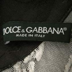 Pre Owned Dolce & Gabbana Black Coin Printed Cotton & Silk Flared Mini Skirt M