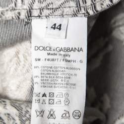 Pre Owned Dolce & Gabbana Black Coin Printed Cotton & Silk Flared Mini Skirt M