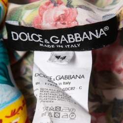 Pre Owned Dolce & Gabbana Multicolor Mambo Print Silk Top M