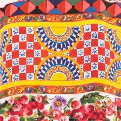 Pre Owned Dolce & Gabbana Multicolor Mambo Print Silk Top M