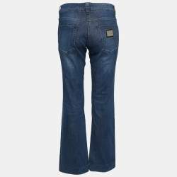 Pre Owned Dolce & Gabbana Navy Blue Denim Straight Leg Jeans M Waist 33" 