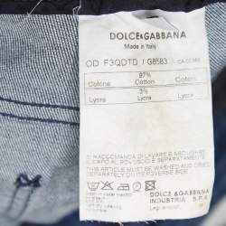 Pre Owned Dolce & Gabbana Navy Blue Denim Straight Leg Jeans M Waist 33" 