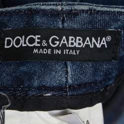 Pre Owned Dolce & Gabbana Navy Blue Denim Straight Leg Jeans M Waist 33" 