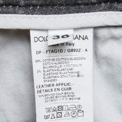 Pre Owned Dolce & Gabbana Light Grey Distressed Denim Frayed Skinny Jeans XS